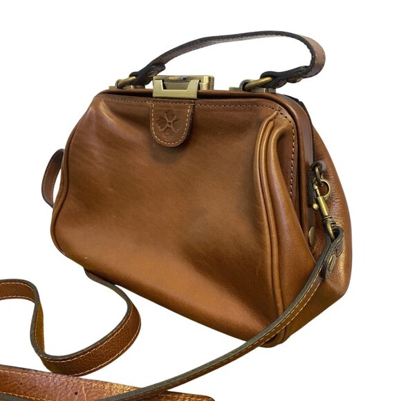 Patricia Nash Brown Leather Crossbody Bag With Adjustable Strap & Brass Hardware - Picture 2 of 7
